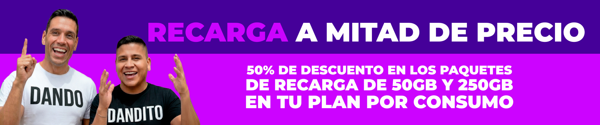 Recarga a mitad de precio
