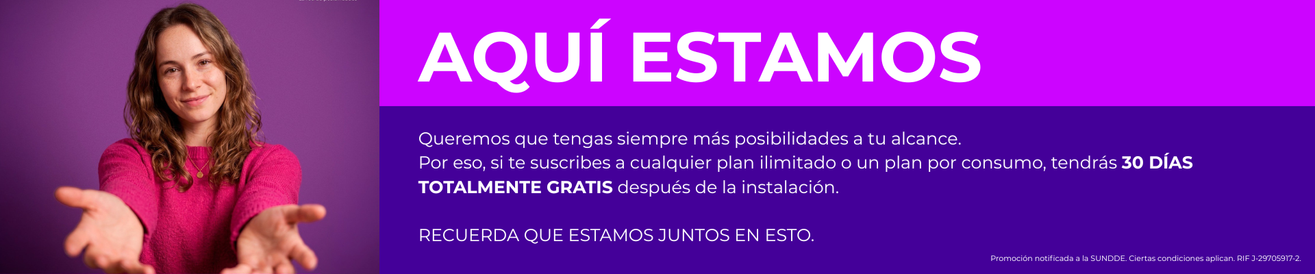 Cintillo 30 días gratis - Desktop