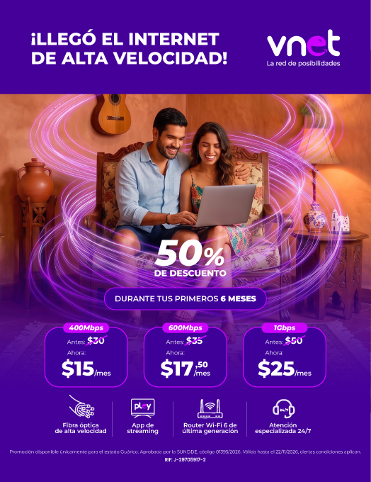 Descuento 50 por ciento Guarico Vnet mobile
